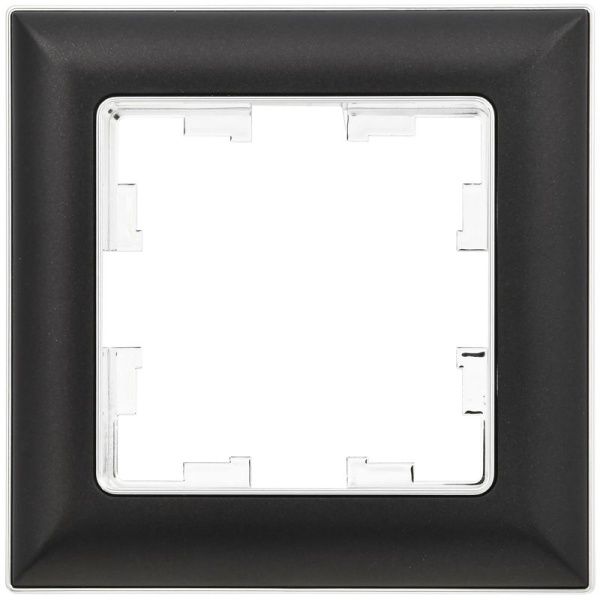 Рамка 1-м BRITE РУ-1-Бр хром/черн. IEK BR-M12-12-2-K23