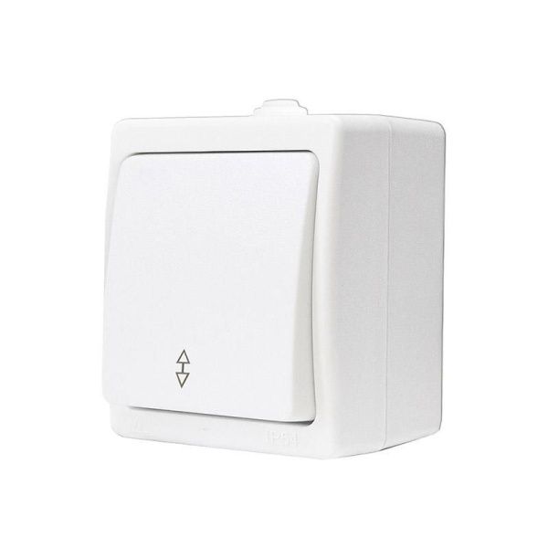 Переключатель проходной 1-кл. ОП Аллегро 10А IP54 (еврослот) бел. UNIVersal 5563484