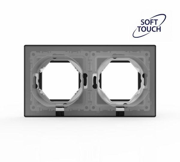 Рамка 2-м Pixel IP44 карбон TOKOV ELECTRIC TKE-PX-RM2-C14-IP44