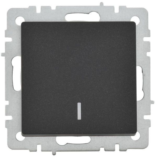 Выключатель 1-кл. СП BRITE ВС10-1-1-БрЧ 10А с индик. механизм черн. IEK BR-V10-1-10-K02