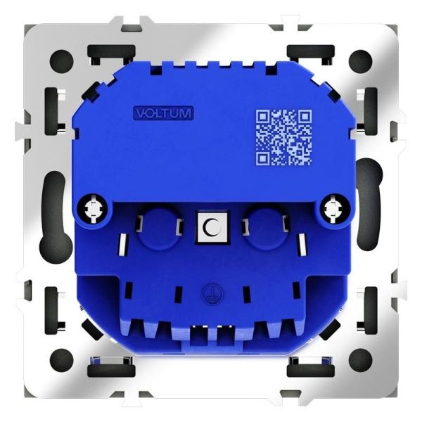 Розетка 1-м СП S70 16А с USB A+A с заземл. защ. шторки механизм черн. матов. Voltum VLS040408