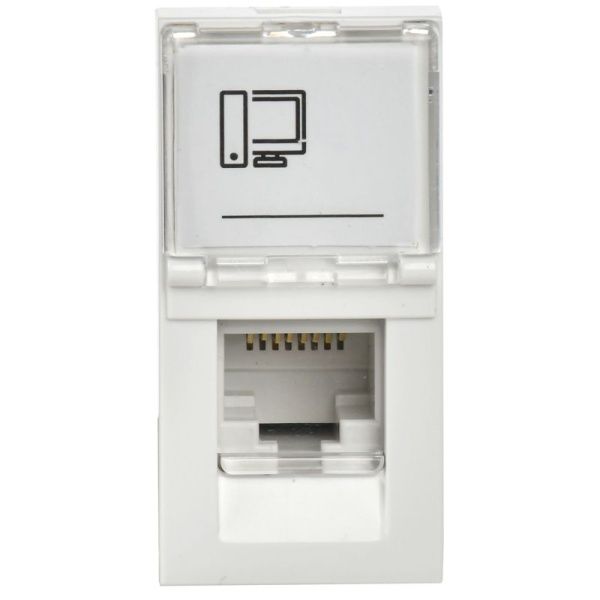 Розетка компьютерная 1-м 1мод. RJ45 кат.5E UTP механизм PRIMER IEK CKK-40D-RI1-K01