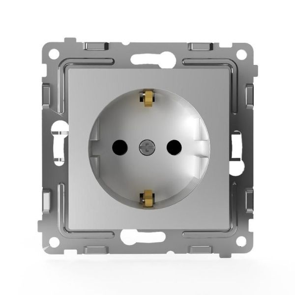 Розетка 1-м СП Pixel 16А IP20 с заземл. защ. шторки механизм алюм. TOKOV ELECTRIC TKE-PX-R1ZSF-C03