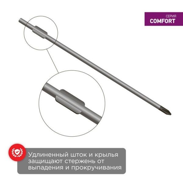 Отвертка крестовая PH 2х40мм двухкомпонентн. рукоятка Rexant 12-4730