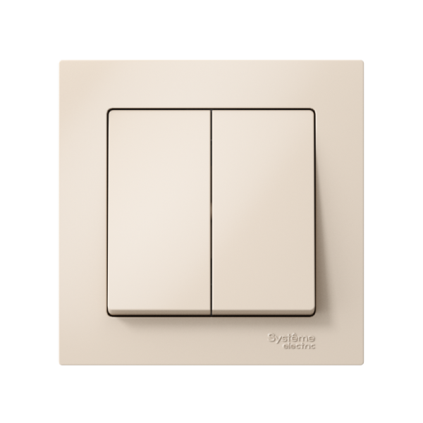 Выключатель 2-кл. СП AtlasDesign 10А IP20 (сх. 5) 10AX в сборе беж. SE ATN000252