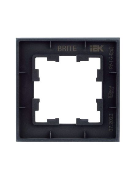 Рамка 1-м BRITE РУ-1-2-БрД стекло дым. IEK BR-M12-G-K30