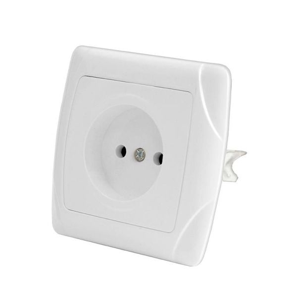 Розетка 1-м СП Маргарита 16А IP20 без заземл. защ. шторки бел. UNIVersal М0022