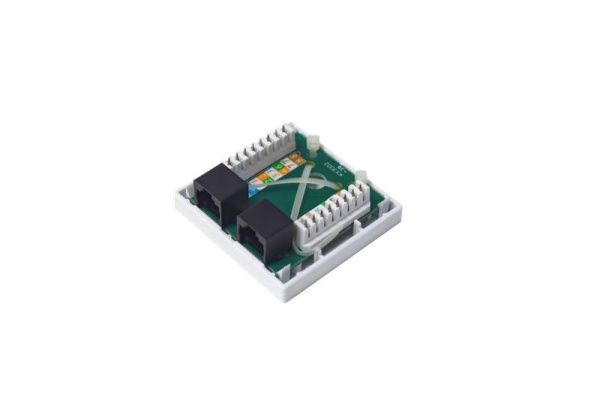 Розетка компьютерная 8P8C (RJ-45) кат.5E UTP 2 порта TOKOV ELECTRIC TKE-SMB-8P8C-2P-UTP