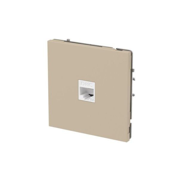 Розетка компьютерная 1-м KANT RJ45 кат.6A без шторки ванильн. марципан DKC 7015673