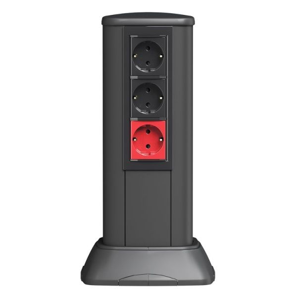 Розетка 1-м 2мод. Viva 16А IP20 2P+E с заземл. защ. шторки красн. DKC 45015