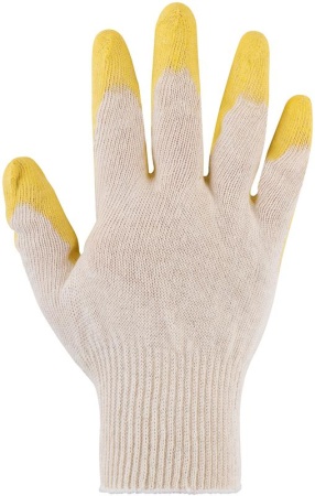 Перчатки вязаные с резиновой заливкой наладонника х/б 12470