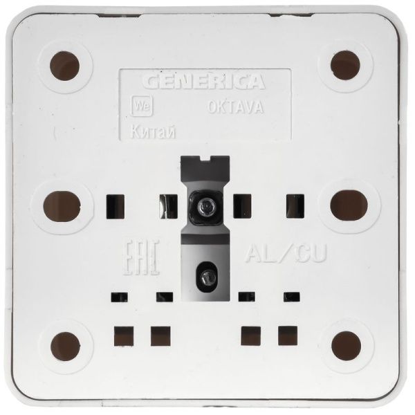 Розетка 1-м ОП Октава РСш20-3-ОБ 16А IP20 с заземл. защ. шторки бел. GENERICA ERO14-K01-16-DC