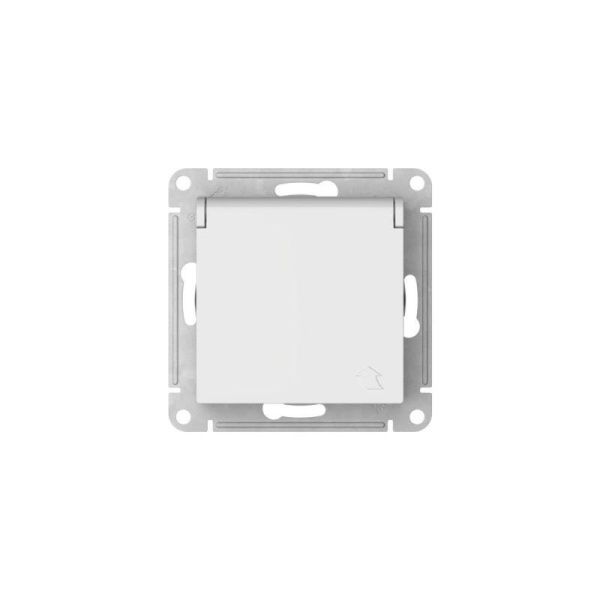 Розетка AtlasDesign 16А IP20 с заземл. защ. шторки с крышкой быстрозажим. клем. механизм бел. SE ATN000146S
