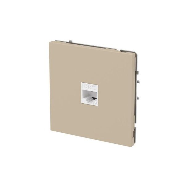 Розетка компьютерная 1-м KANT RJ45 кат.6A без шторки ванильн. марципан DKC 7015673