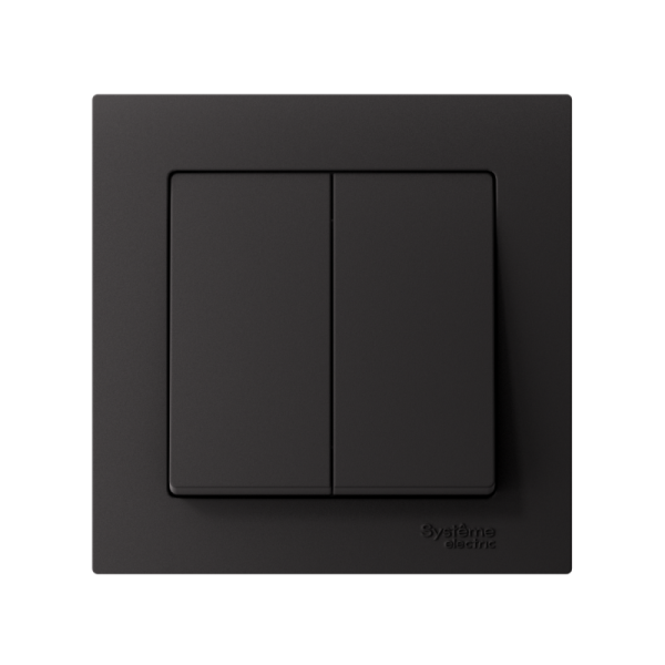 Выключатель 2-кл. СП AtlasDesign 10А IP20 (сх. 5) 10AX в сборе карбон SE ATN001052