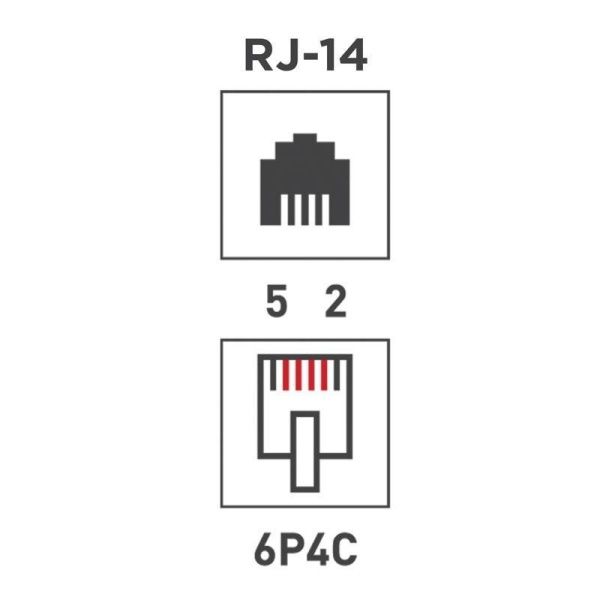 Розетка телефонная 1-м ОП RJ14 (6P4C) кат.3 бел. Rexant 03-0001