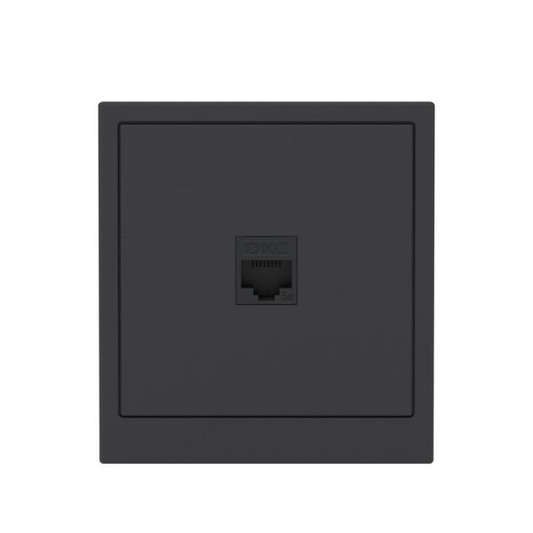 Розетка компьютерная 1-м KANT RJ45 кат.5E без шторки черн. уголь DKC 7012663