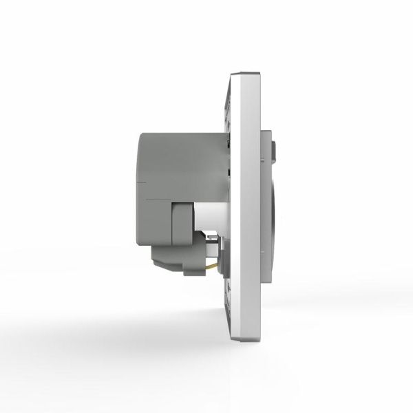 Розетка 1-м СП Pixel с заземл. с 2-мя заряд. устр. USB тип A+A механизм алюм. TOKOV ELECTRIC TKE-PX-R1U2A-C03