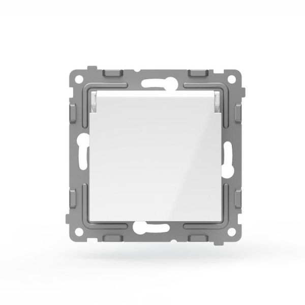 Розетка 1-м СП Pixel IP44 с заземл. защ. шторки с крышкой механизм бел. TOKOV ELECTRIC TKE-PX-R1ZSW1-C01-IP44