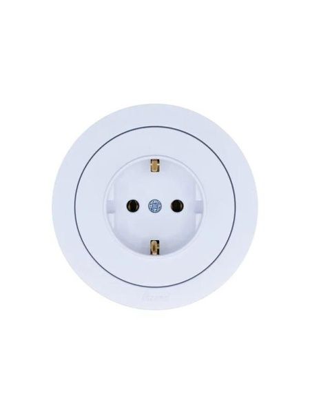 Розетка 1-м OSEN IP20 с заземл. ПБТ бел. LEZARD 743-0288-122B