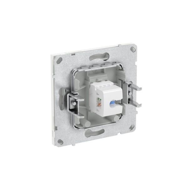 Розетка компьютерная 1-м KANT RJ45 кат.6A без шторки бел. магнолия DKC 7000673