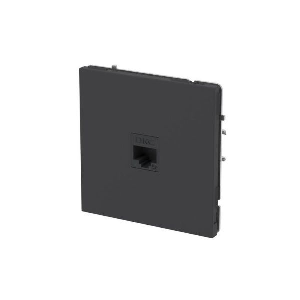 Розетка компьютерная 1-м KANT RJ45 кат.5E без шторки черн. уголь DKC 7012663