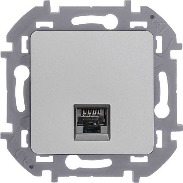 Розетка компьютерная Inspiria RJ45 кат.5E UTP алюм. IEK 673827