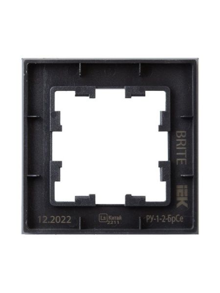 Рамка 1-м BRITE РУ-1-2-БрСе стекло сер. IEK BR-M12-G-K03
