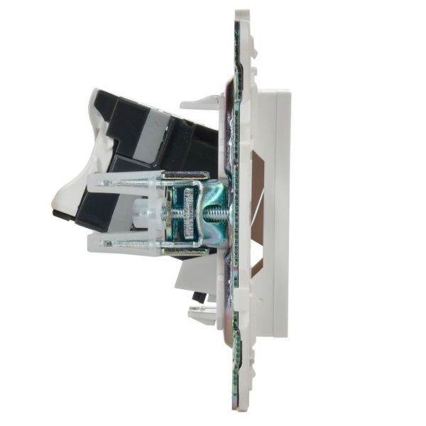 Розетка двойная TV+RJ45 кат.5E SKANDY SK-A14W арктич. бел. IEK SK-AK20-1-K01