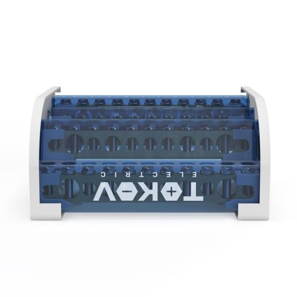 Шина на DIN-рейку в корпусе (кросс-модуль) 4 группы по 11 отверстий 125А TOKOV ELECTRICT KE-DBTB-125-4-11/3L+PEN