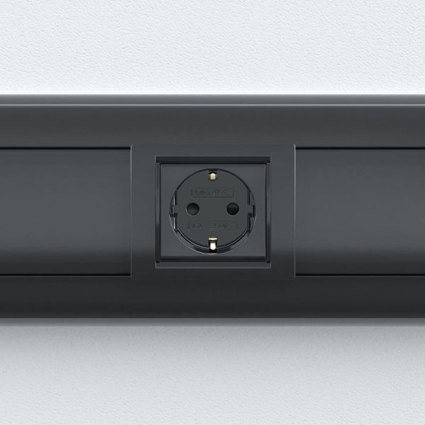 Розетка 1-м 2мод. Viva 16А IP20 2P+E с заземл. защ. шторки черн. DKC 45205