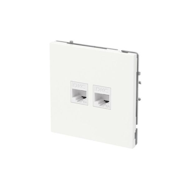 Розетка компьютерная 2-м KANT RJ45 кат.6A без шторки бел. магнолия DKC 7000674