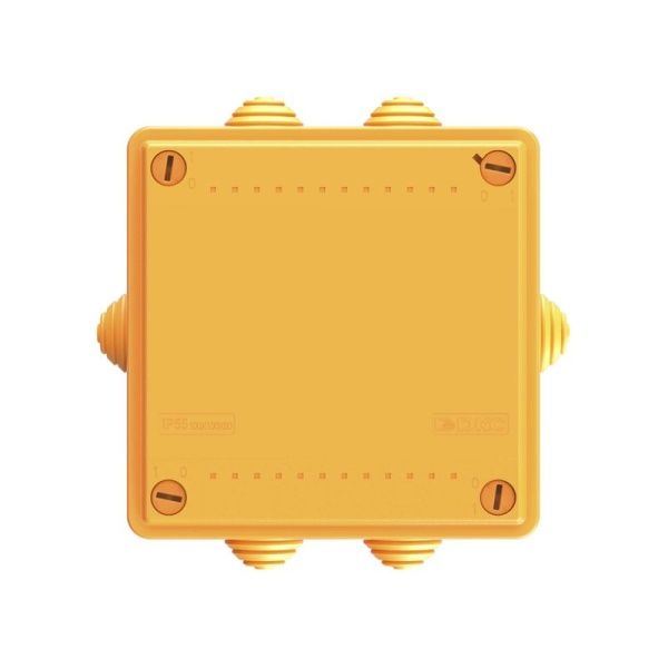 Коробка ответвительная FS 100х100х50мм IP55 4п 450В 6А 4кв.мм с кабельными вводами и клеммниками пластик. DKC FSB11404