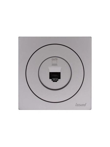 Розетка компьютерная СП OSEN RJ45 кат.6 механизм сер. матов. LEZARD 743-7488-140