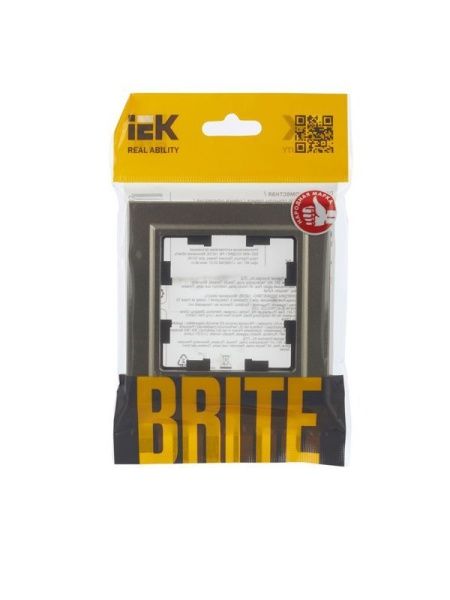 Рамка 1-м BRITE РУ-1-БрШ шампань IEK BR-M12-K37