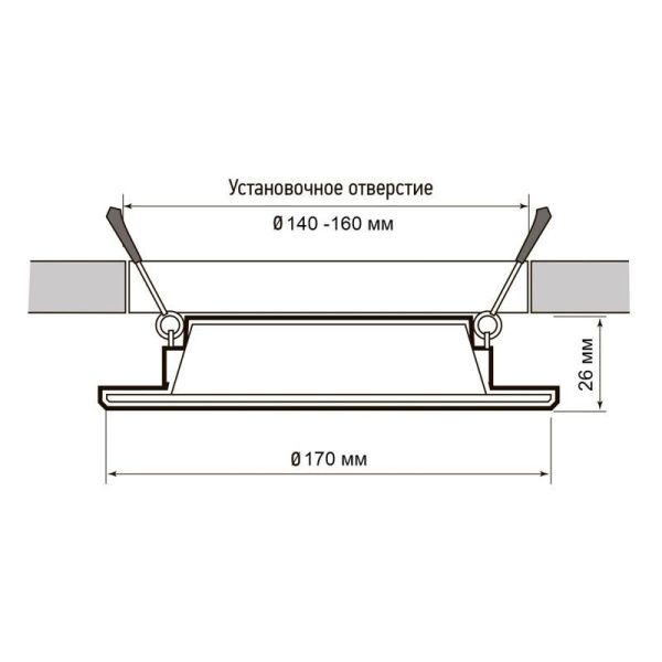 Светильник светодиодный PLED DL7 18Вт 6500К IP54 1530лм WH встраив. бел. Pro JazzWay 5069107