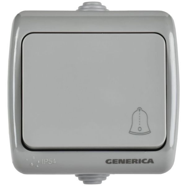 Выключатель 1-кл. 1п ОП AQUATIC ВС-20-1-0-А 10А IP54 GENERICA EVA10-K03-10-54