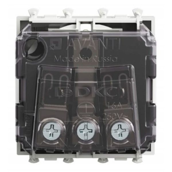 Розетка 1-м 2мод. Avanti "Белое облако" 16А IP20 2P+E защ. шторки бел. DKC 4400002