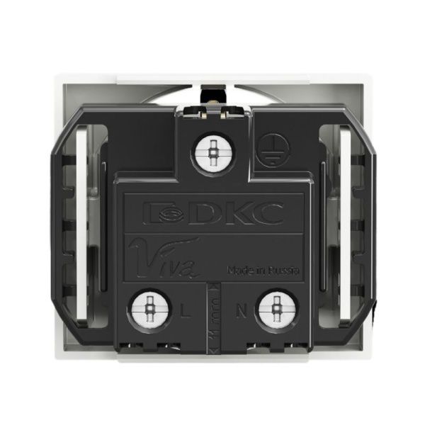 Розетка 1-м 2мод. Viva 16А IP20 2P+E с заземл. защ. шторки бел. DKC 45005