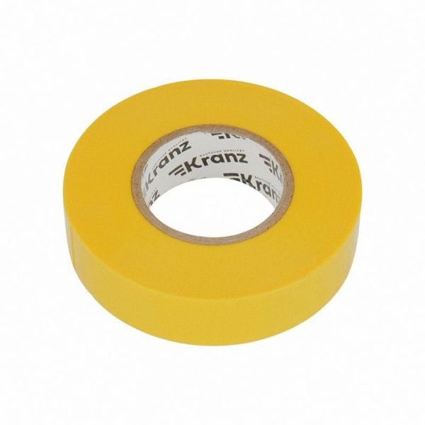 Изолента ПВХ профессиональная 0.18х19мм 20м желт. Kranz KR-09-2802