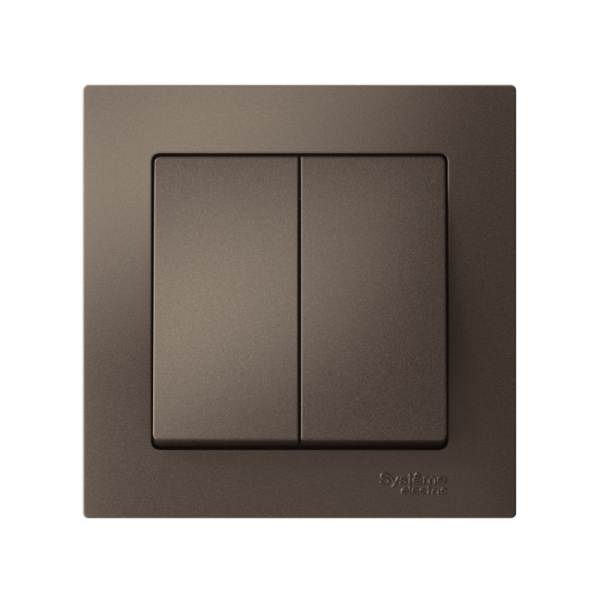 Выключатель 2-кл. СП AtlasDesign 10А IP20 (сх. 5) 10AX в сборе мокко SE ATN000652