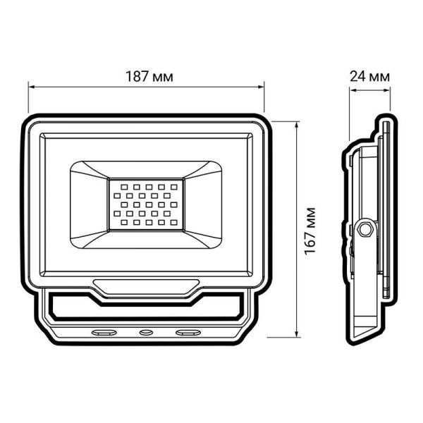 Прожектор светодиодный PFL-C3 50Вт 6500К ДО/СДО IP65 закален. прозр. стекло JazzWay 5023581A