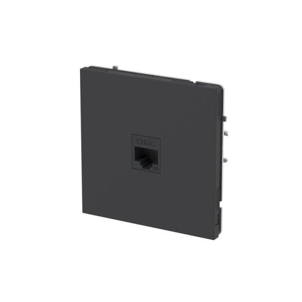 Розетка компьютерная 1-м KANT RJ45 кат.6A без шторки черн. уголь DKC 7012673