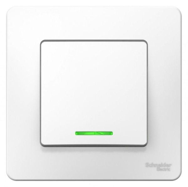 Выключатель 1-кл. СП Blanca 6А IP20 (сх. 1) 250В с подсветкой бел. SE BLNVS006111