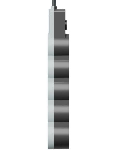 Удлинитель 3х1.5м с заземл. 10А IP20 USB 2500Вт 220В ПВС 3х1 с выкл. черн. КОСМОС YKsm1.5m4g-Z-VU10А-B