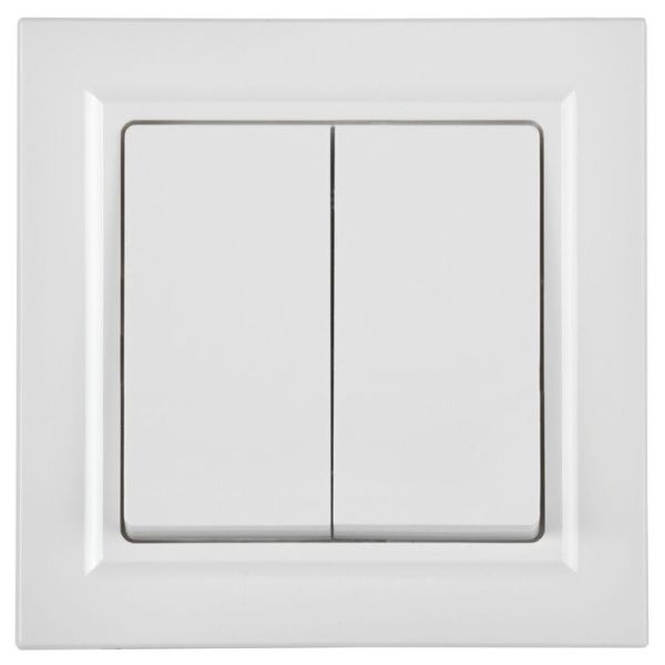 Выключатель 2-кл. СП BRITE ВСР10-2-0-БрБ 10А в сборе бел. IEK BR-V20-0-10-K01-F