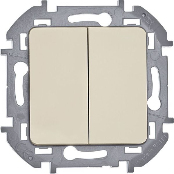 Выключатель 2-кл. Inspiria 10А IP20 250В 10AX механизм сл. кость IEK 673621