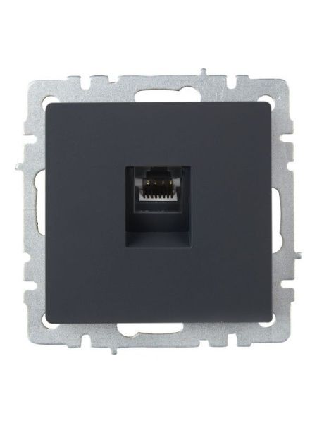 Розетка компьютерная СП RJ45 кат.5E BRITE РК10-БрГ механизм графит IEK BR-K10-1-K53