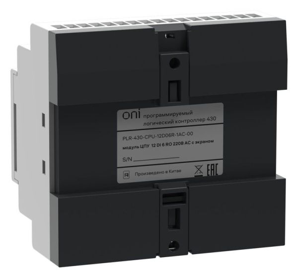 Модуль ЦПУ ПЛК 430 12 DI 6 RO 220В AC с экраном ONI PLR-430-CPU-12D06R-1AC-00