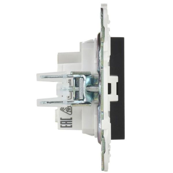 Розетка SKANDY 10А без заземл. без защ. шторок SK-R02Bl черн. IEK SK-R10-10-K02